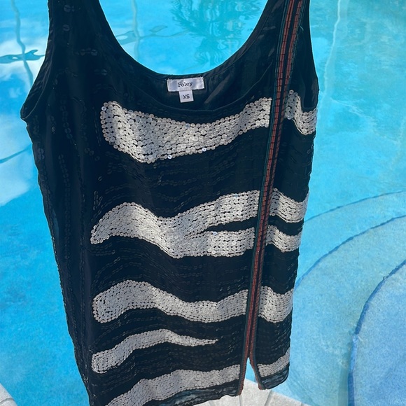 Foley + Corinna sz XS SILK Zebra Sequin SEXY Mini Dress NWT Paris Hilton COUTURE - Picture 4 of 17